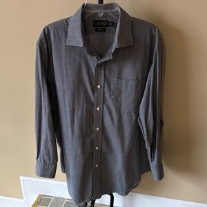 Ralph Lauren Men's Black and White Checkered Dress Shirt